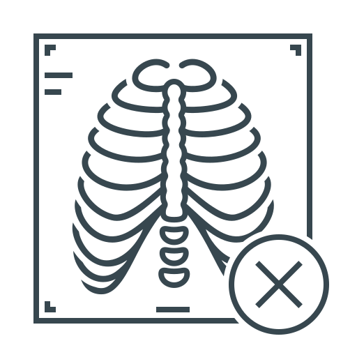 Check mark, rib, rib cage, virus, x, x-ray icon